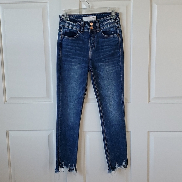 NEW! BUCKLE Bridge by GLY Elliot High Rise Ankle Skinny Stretch Jeans Raw Hem 25 - Picture 2 of 14